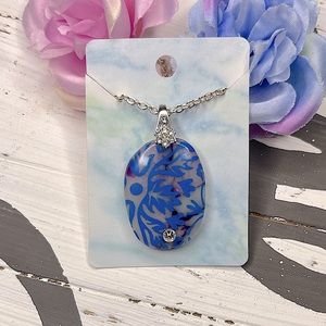Handmade, polymer clay necklace with Swarovski crystal accent